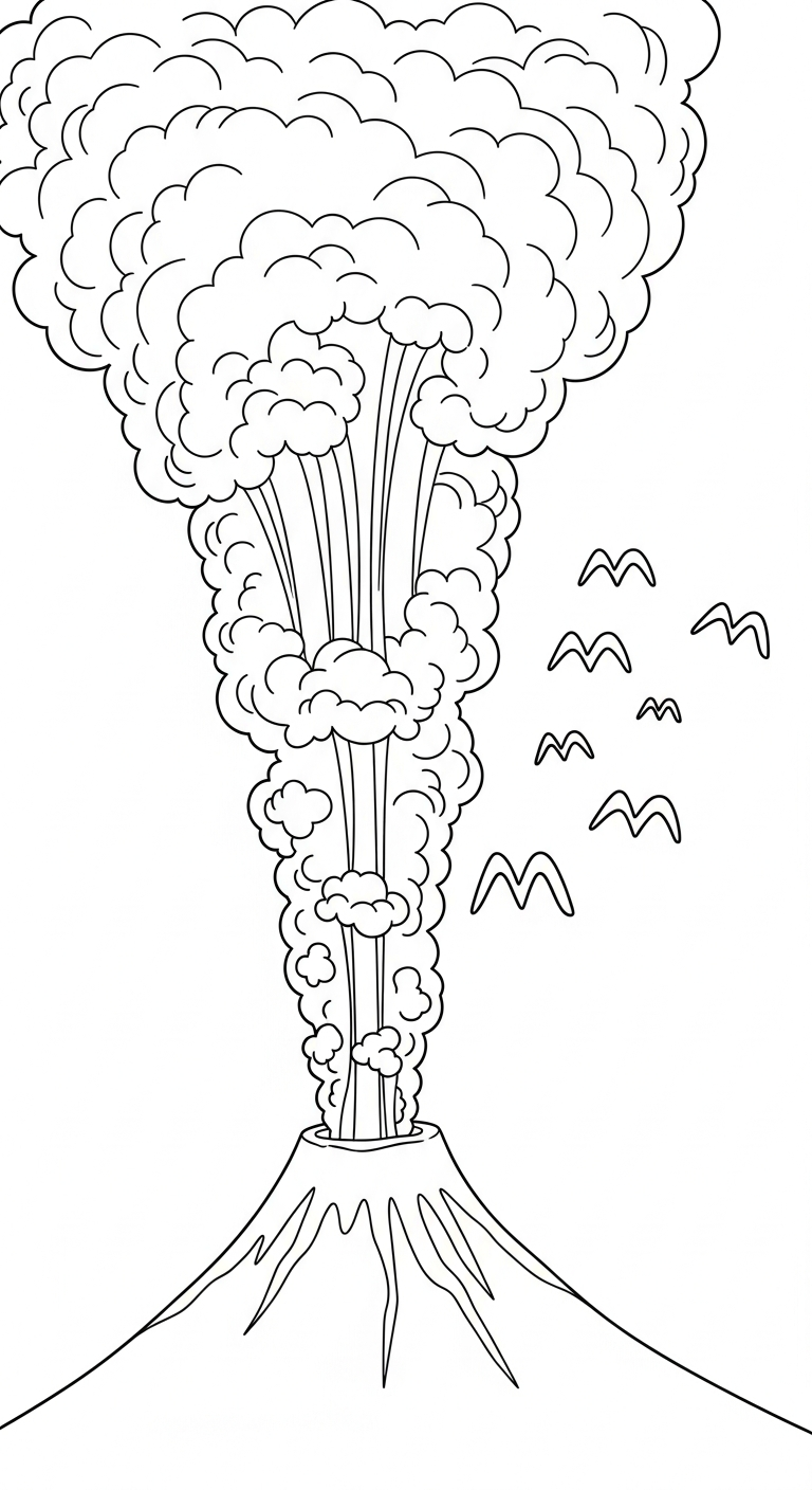 coloriage Volcan updated en ligne pour enfant