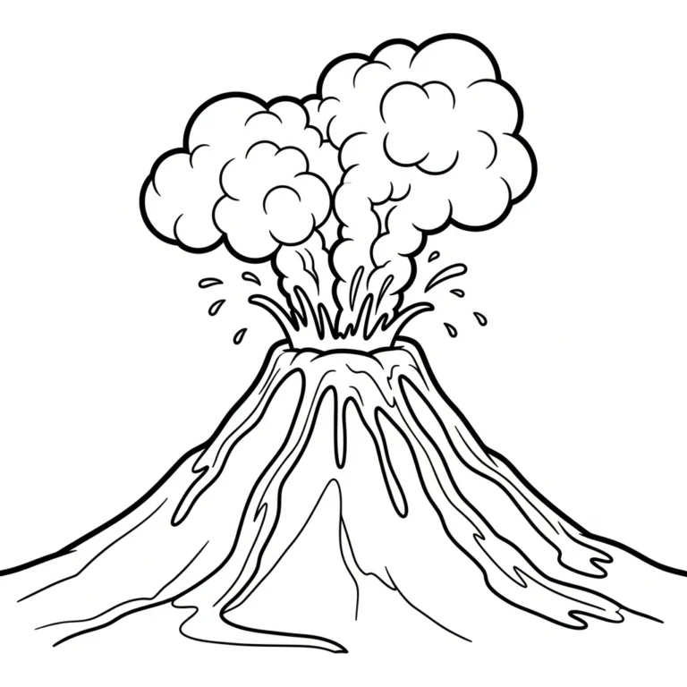 Coloriage Volcan