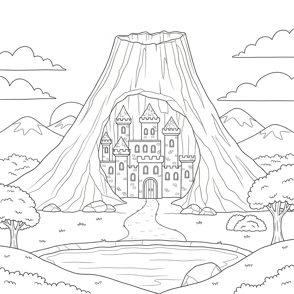 coloriage Volcan updated à imprimer a4