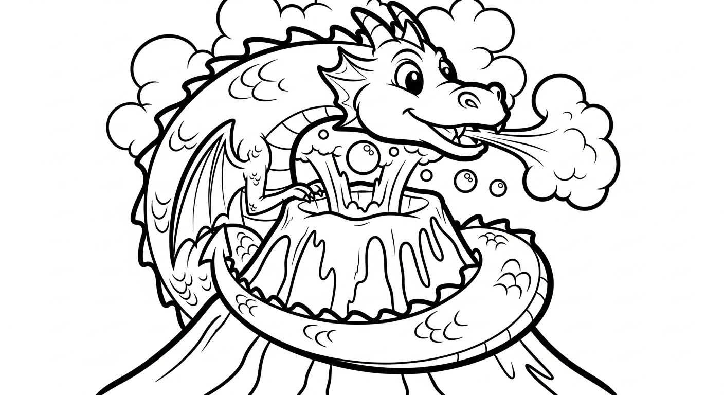coloriage Volcan updated pour enfants
