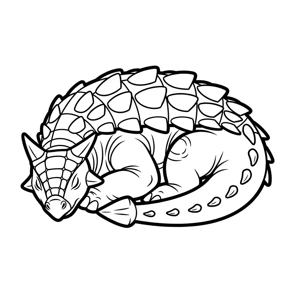 coloriage Ankylosaurus pour bebe a imprimer 1