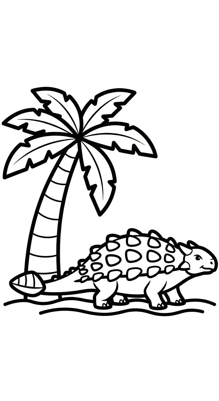 coloriage Ankylosaurus pour enfant de 7 ans
