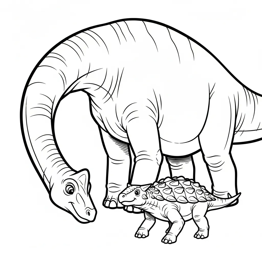 coloriage Ankylosaurus et decoupage a imprimer gratuit
