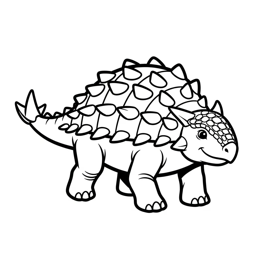 coloriage Ankylosaurus d'enfant a imprimer