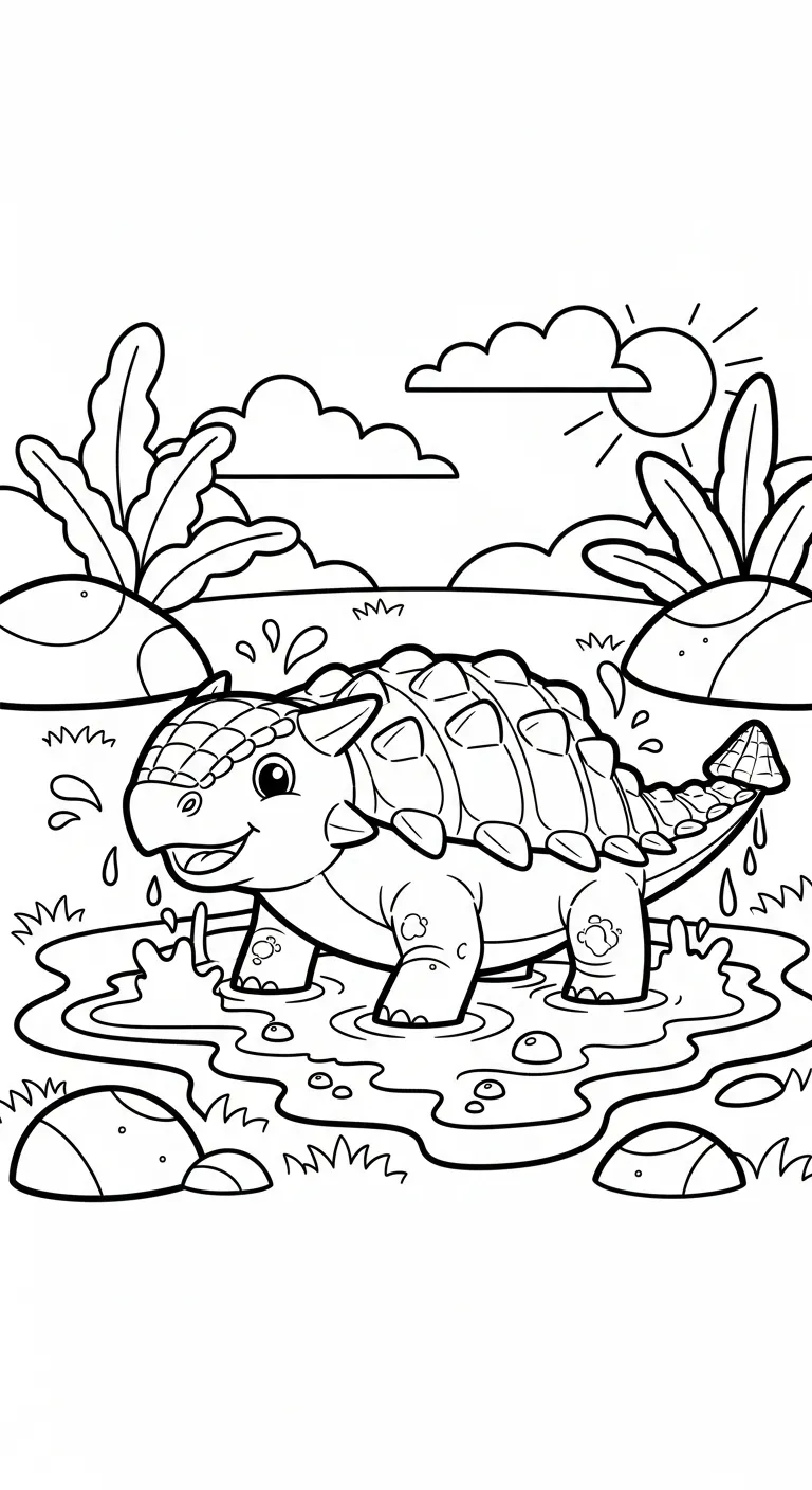 coloriage Ankylosaurus pour bebe a imprimer 2