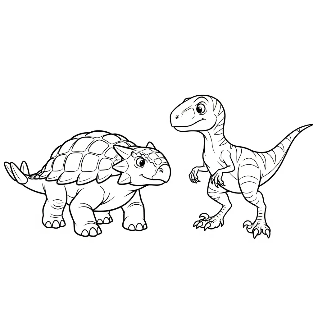 coloriage Ankylosaurus pour enfants a imprimer