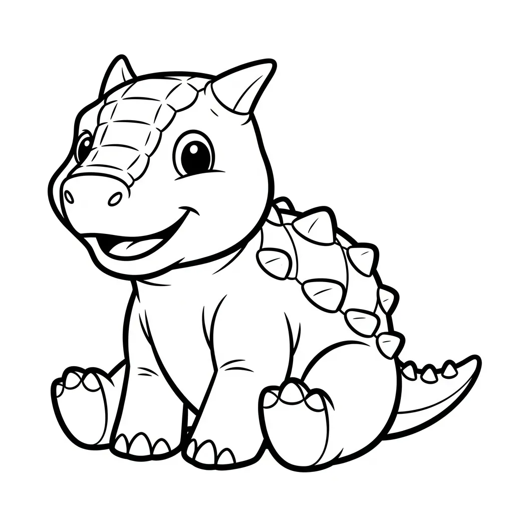 coloriage Ankylosaurus à imprimer pour enfant de 9 ans 1