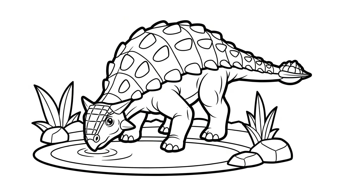 coloriage Ankylosaurus pour enfants a imprimer 1