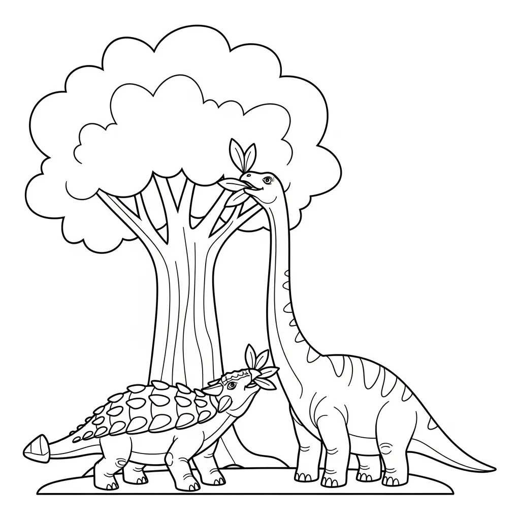 coloriage Ankylosaurus à imprimer pour enfant de 7 ans