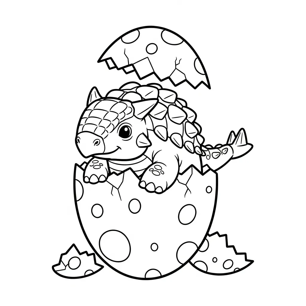 coloriage Ankylosaurus a imprimer pour enfant de 4 ans