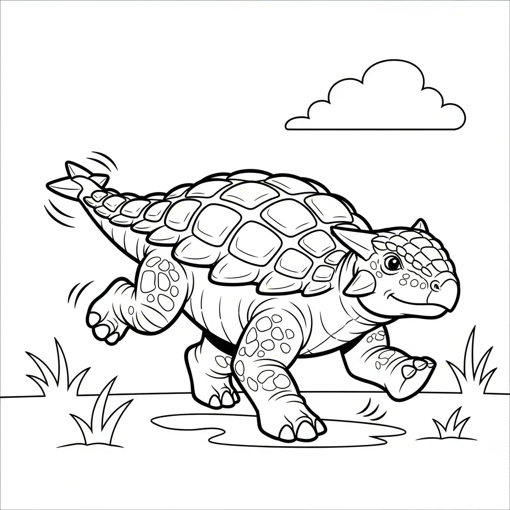 coloriage Ankylosaurus pour bebe a imprimer