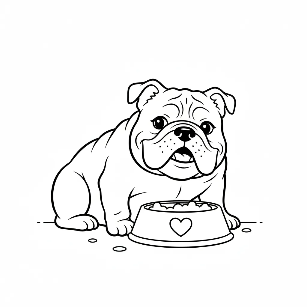 coloriage Bouledogue pour enfants à imprimer