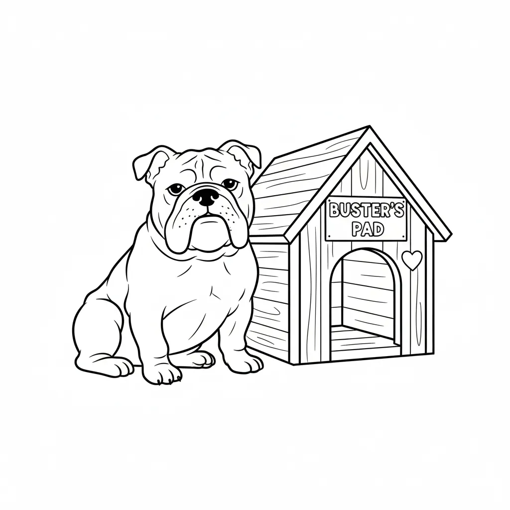 coloriage Bouledogue pour bebe a imprimer