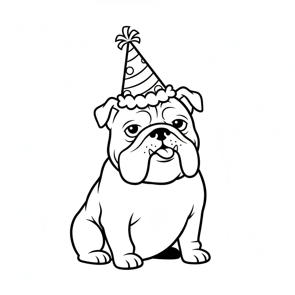 coloriage Bouledogue à imprimer kawaii
