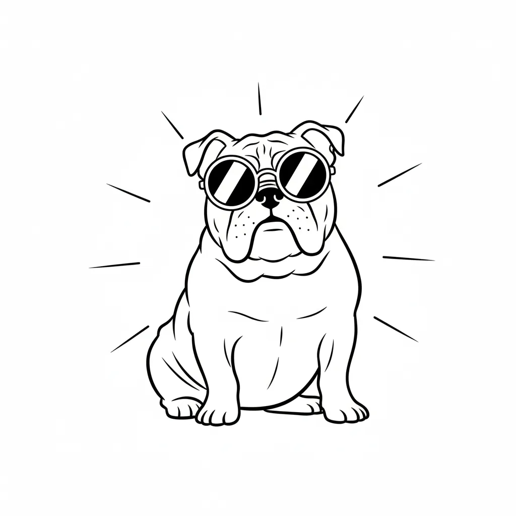 coloriage Bouledogue pour primaire 1