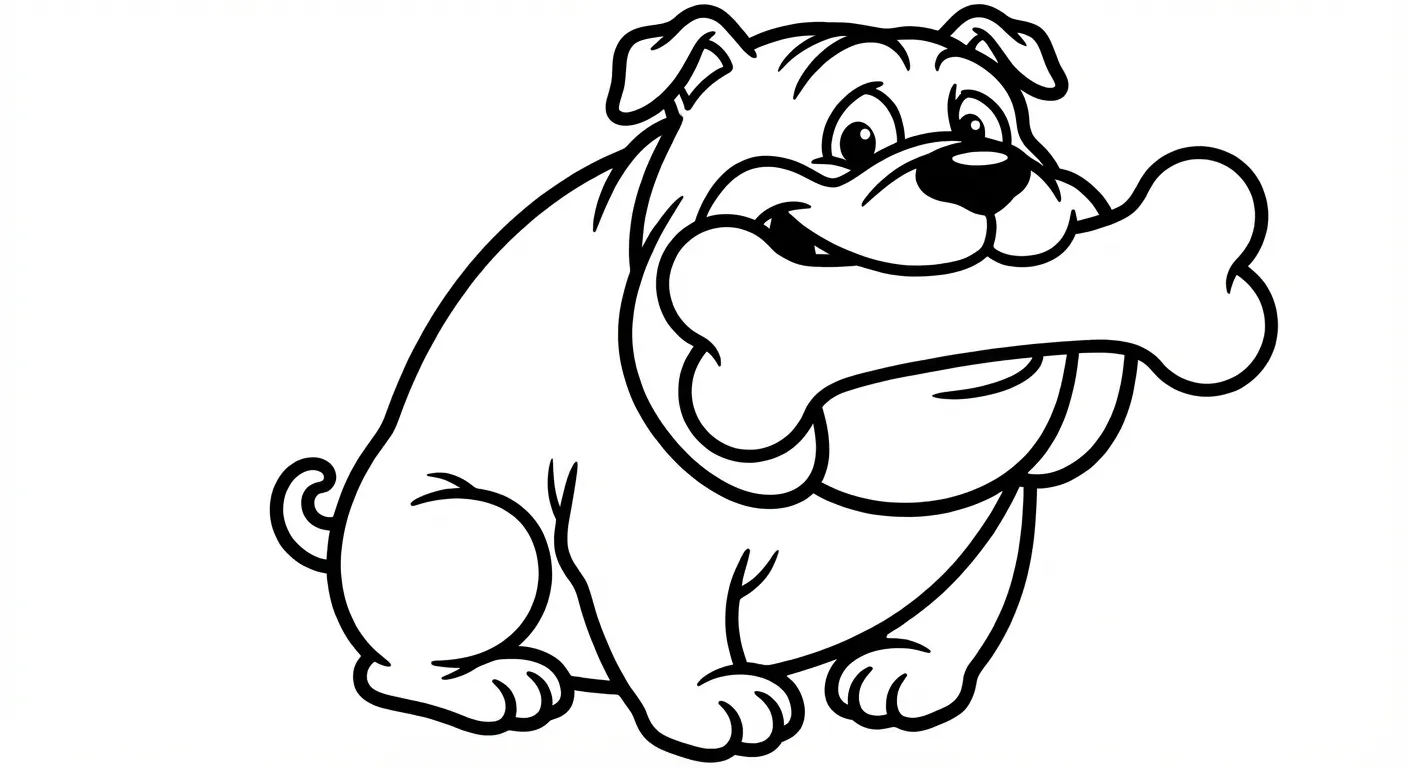 coloriage Bouledogue et decoupage 1