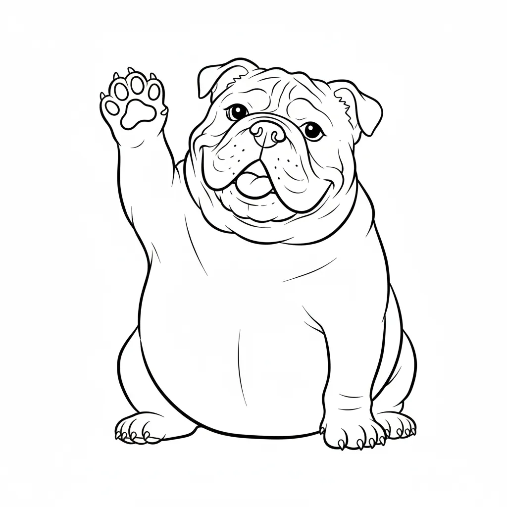 coloriage Bouledogue a dessiner et imprimer 1