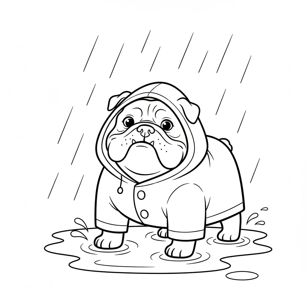 coloriage Bouledogue pour enfant de 4 ans