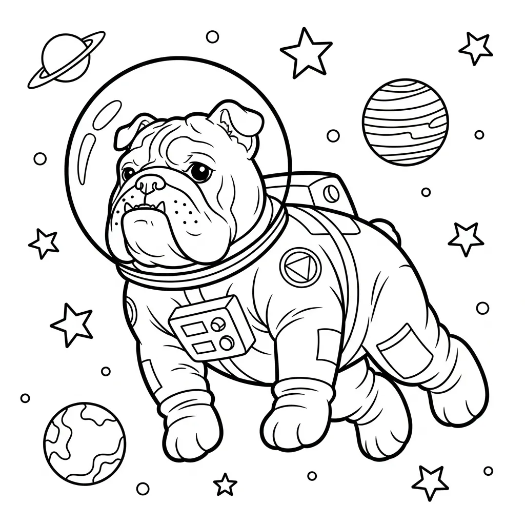 coloriage Bouledogue a dessiner en ligne