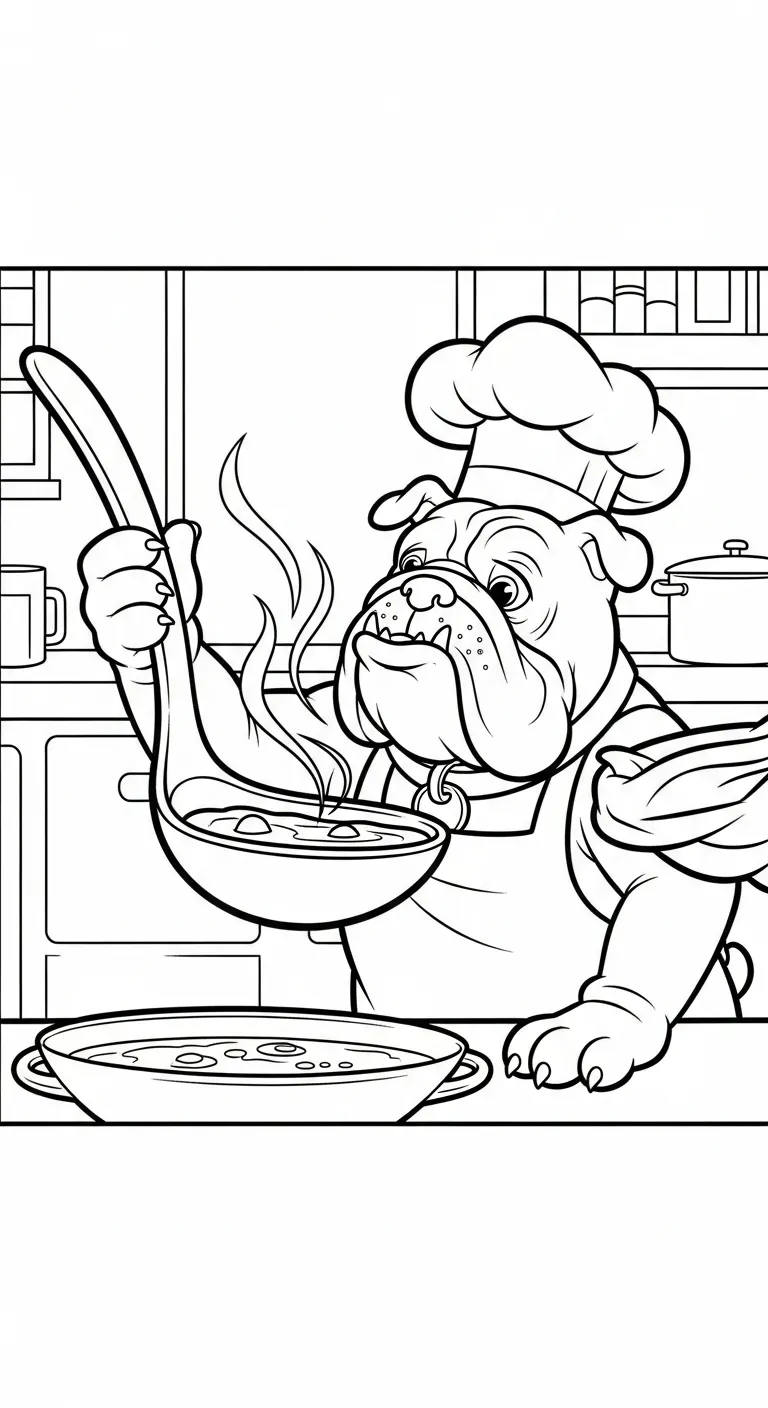 coloriage Bouledogue pour enfant de 2 ans 1