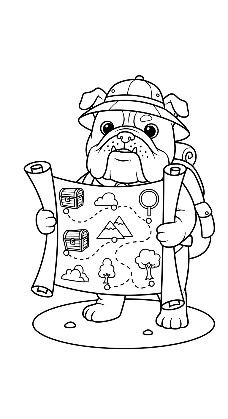 coloriage Bouledogue à imprimer pour enfant de 10 ans