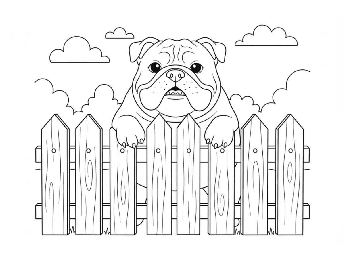 coloriage Bouledogue à imprimer pour enfant de 7 ans