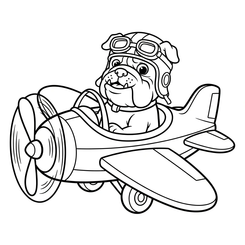 coloriage Bouledogue d'enfant a imprimer