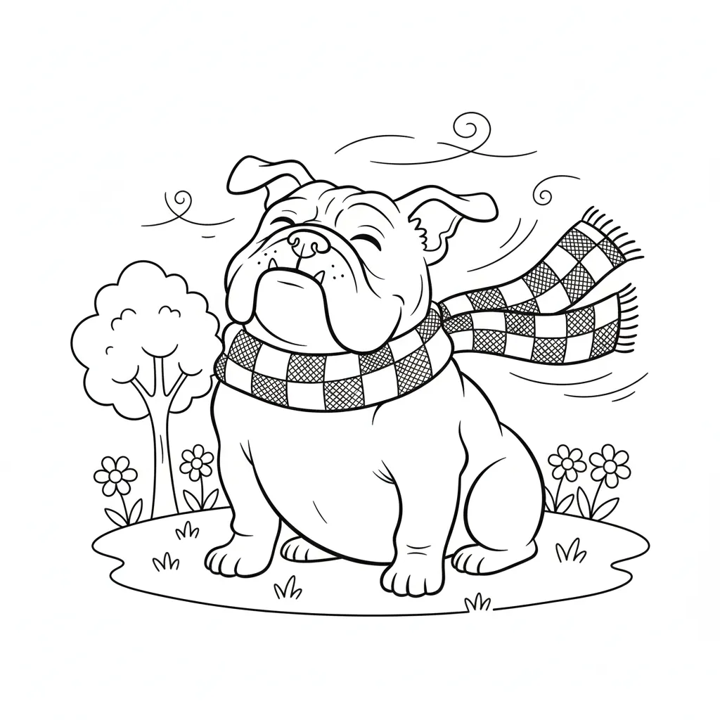 coloriage Bouledogue pour primaire