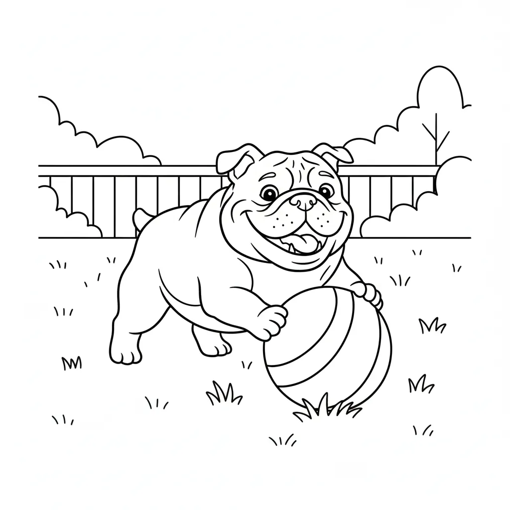 coloriage Bouledogue a dessiner et imprimer