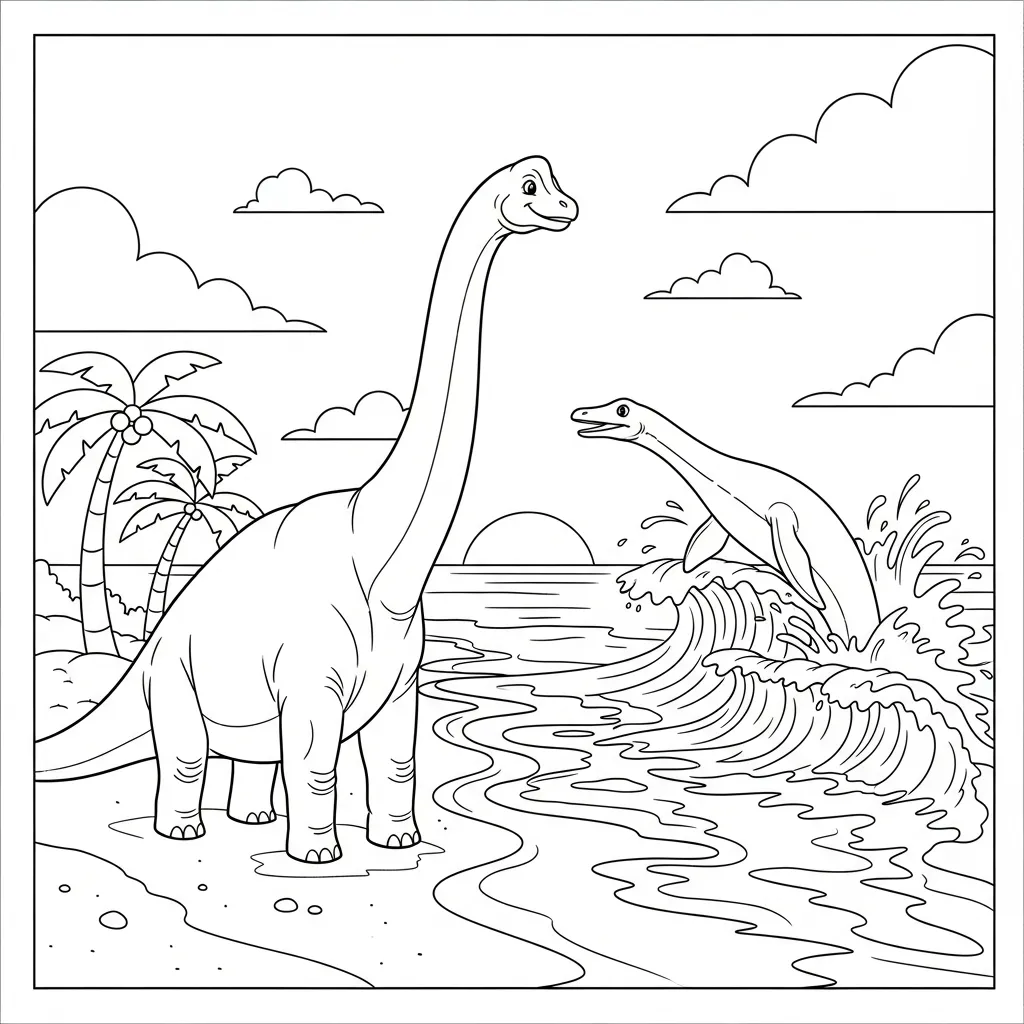 coloriage Brachiosaurus pour enfant de 6 ans