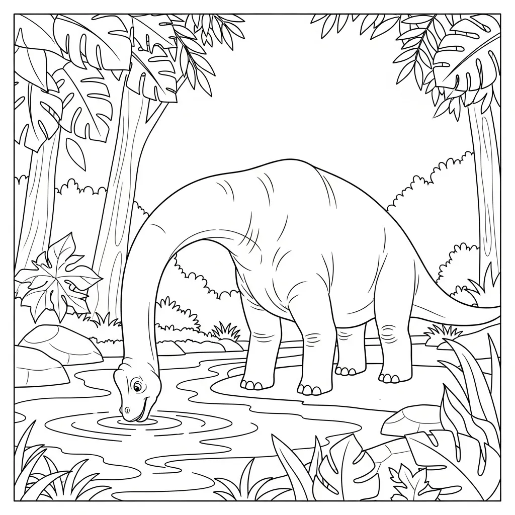 coloriage Brachiosaurus pour enfant de 5 ans