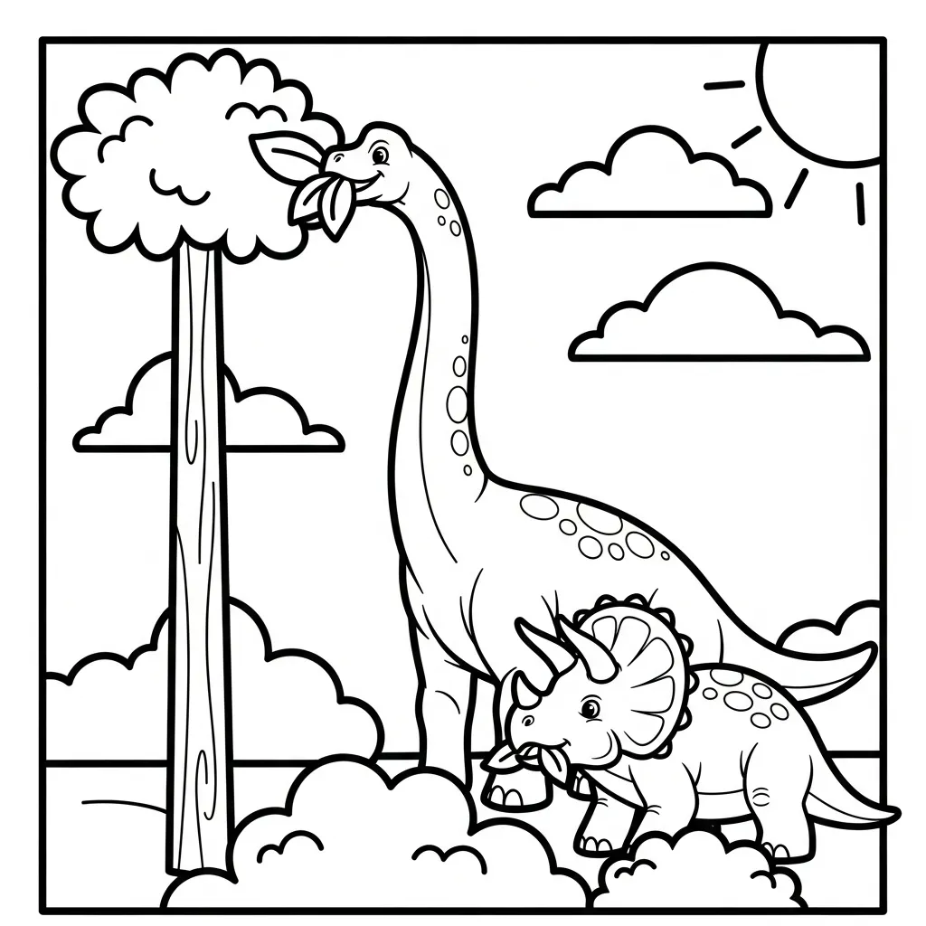 coloriage Brachiosaurus à imprimer pour enfant de 9 ans