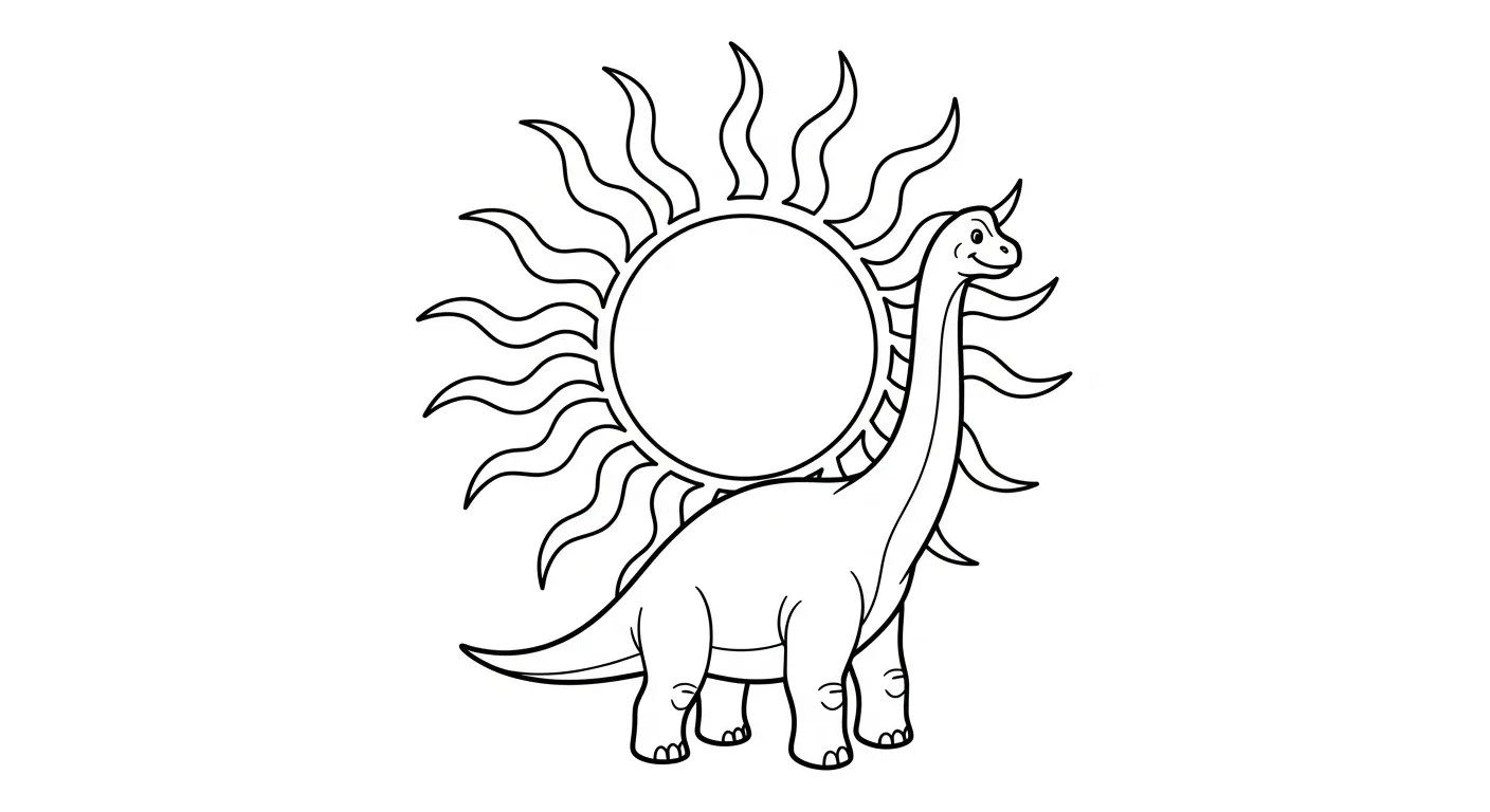 coloriage Brachiosaurus à imprimer pour enfant de 2 ans