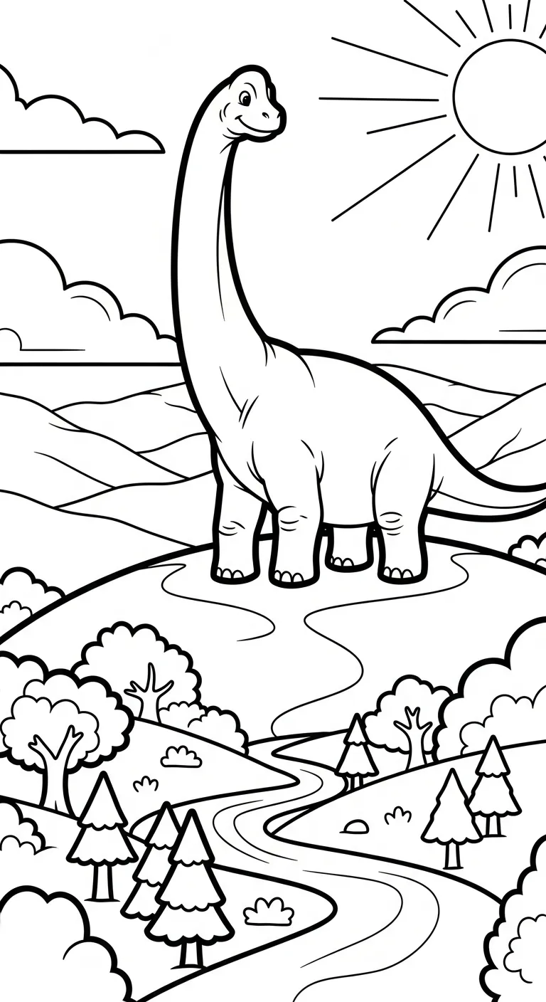 coloriage Brachiosaurus pour enfant de 6 ans 2