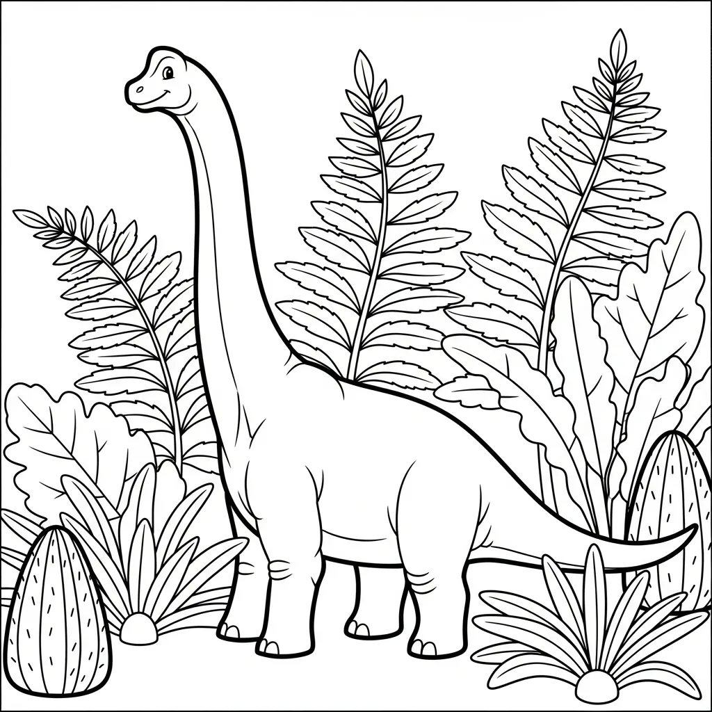 coloriage Brachiosaurus à imprimer pour enfant de 12 ans