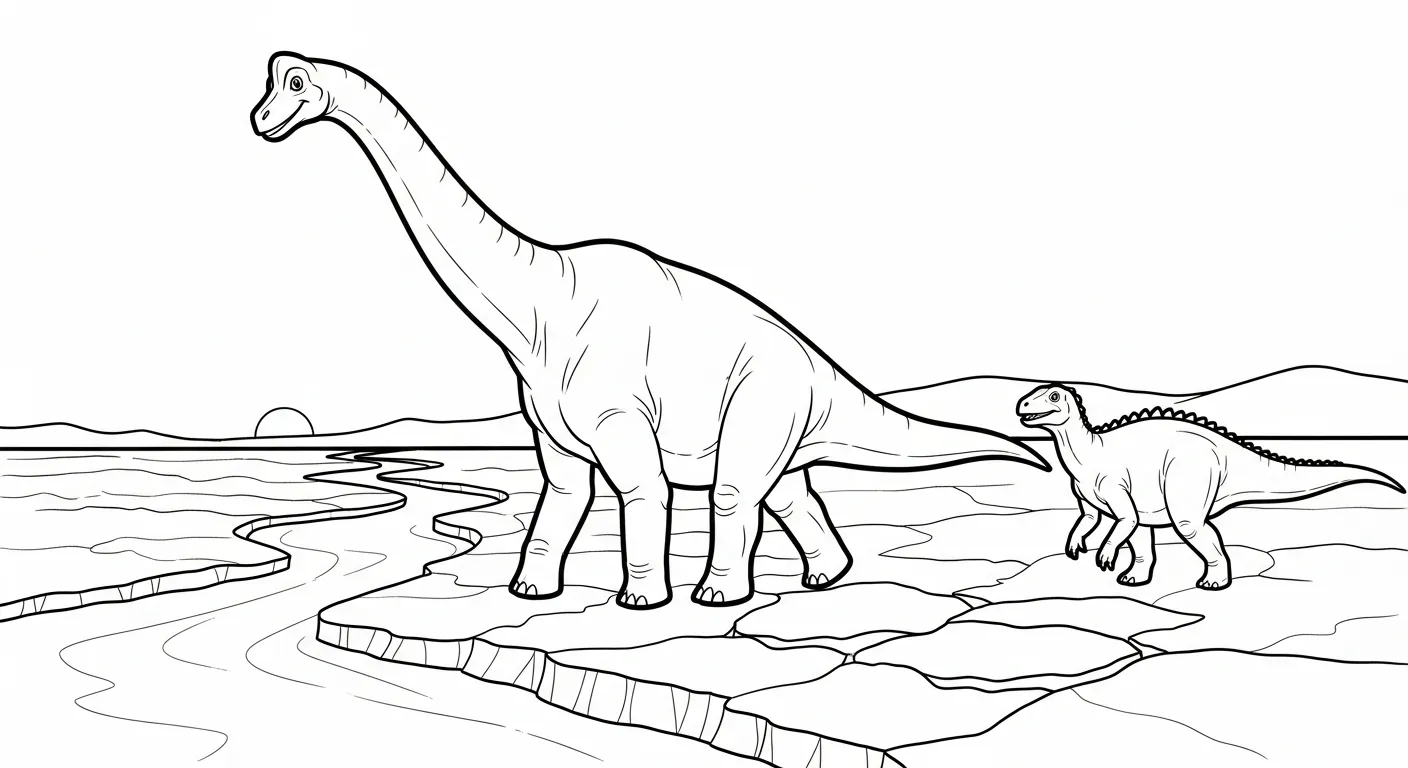 coloriage Brachiosaurus à imprimer gratuitement pdf
