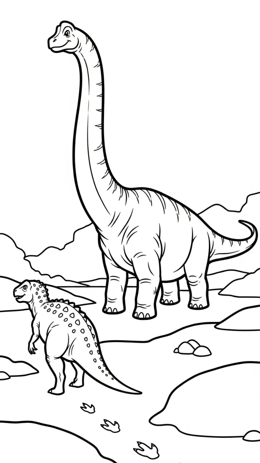 coloriage Brachiosaurus pour enfants à télécharger