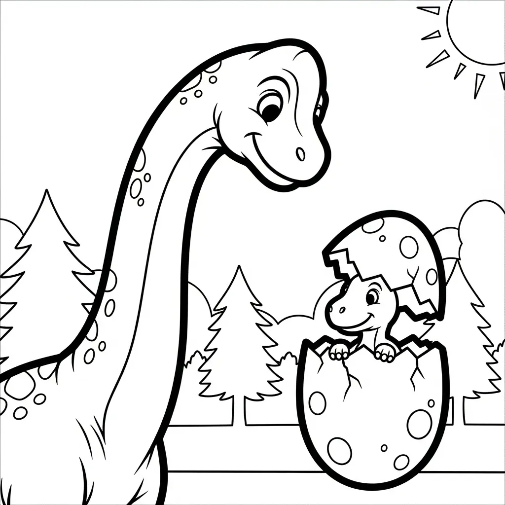coloriage Brachiosaurus pour enfant de à imprimer