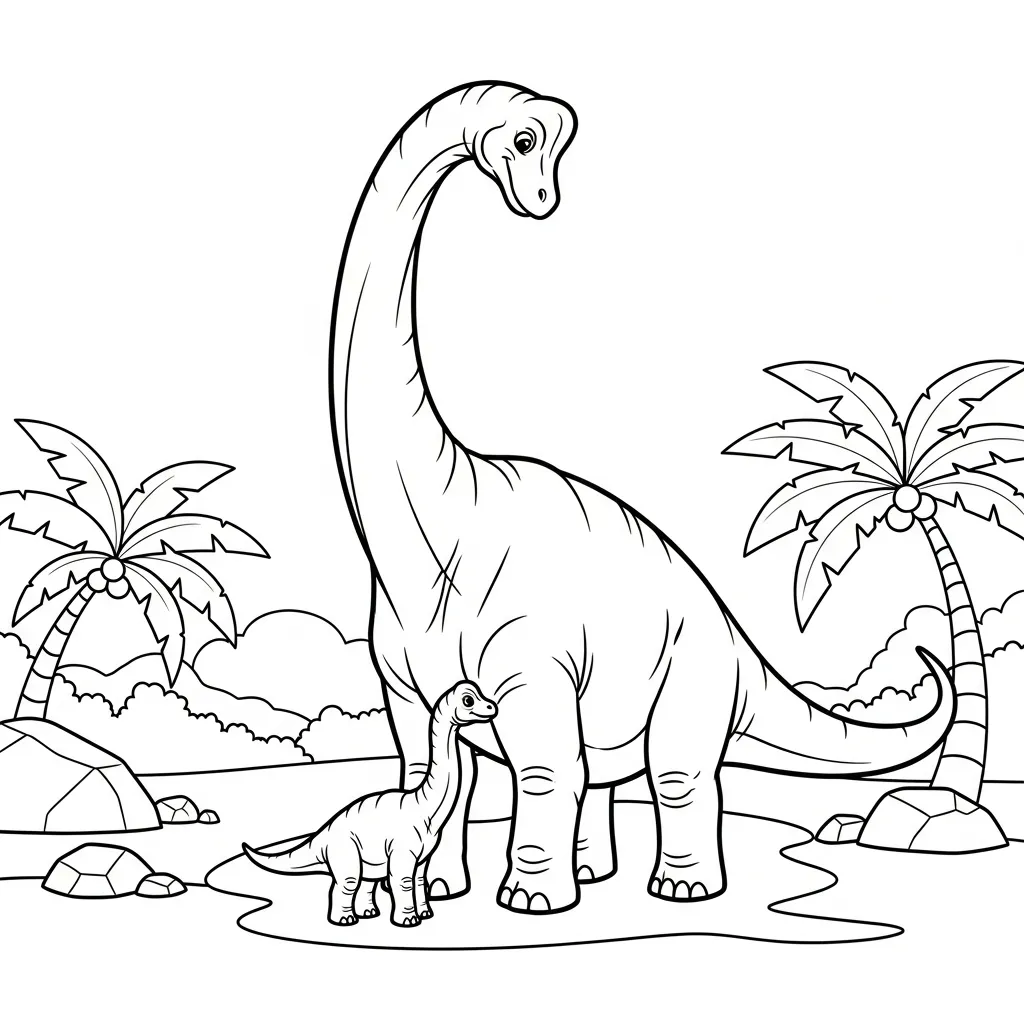 coloriage Brachiosaurus à imprimer pdf gratuit 1
