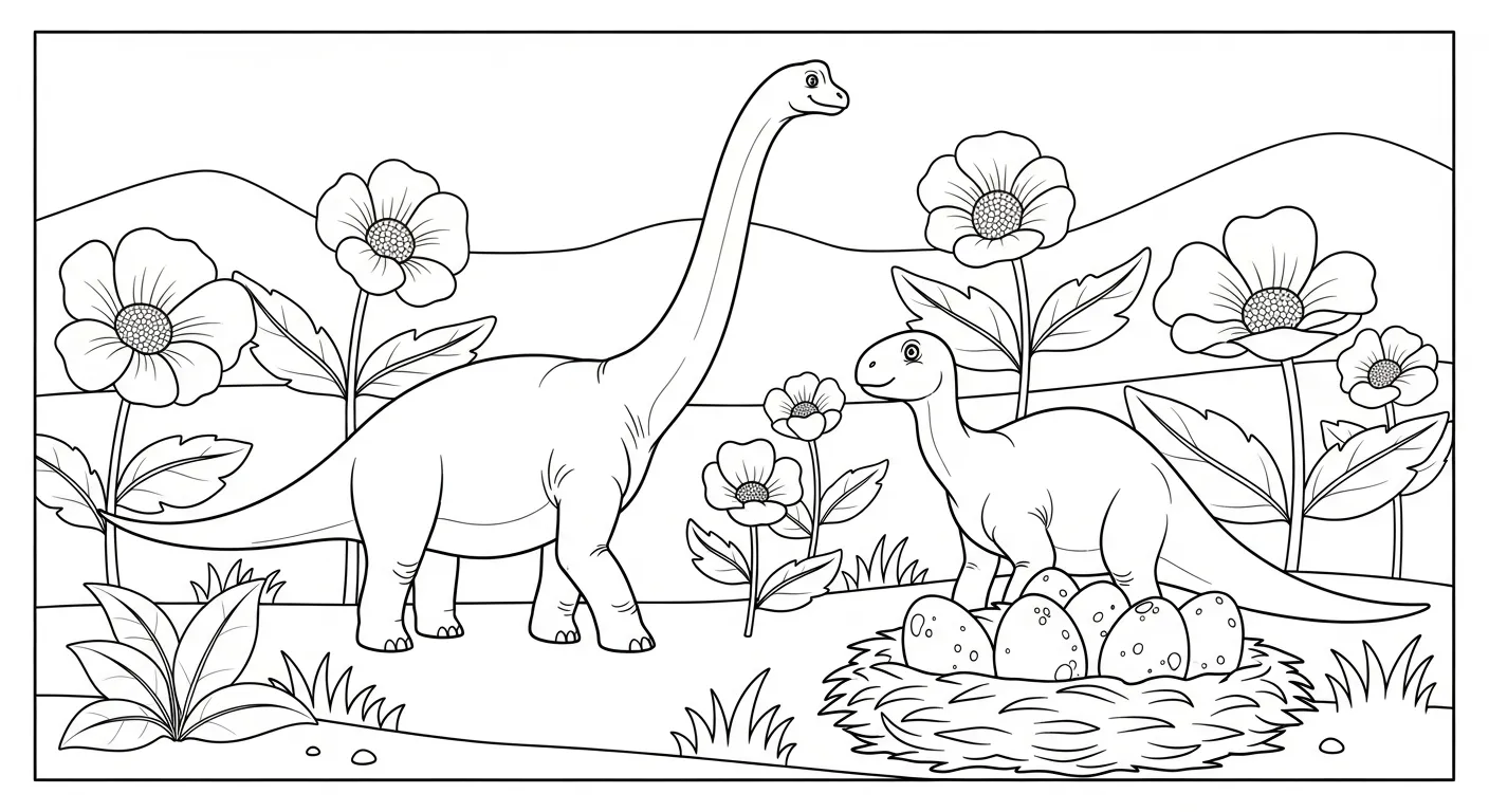 coloriage Brachiosaurus pour enfant de à imprimer 1