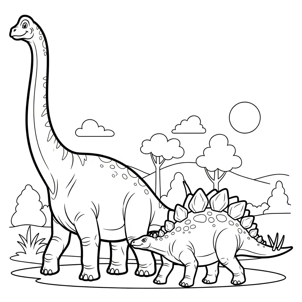 coloriage Brachiosaurus à imprimer pour enfant de 10 ans 1