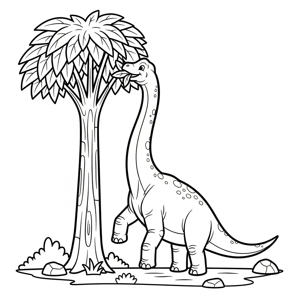coloriage Brachiosaurus à imprimer pour enfant de 7 ans 1