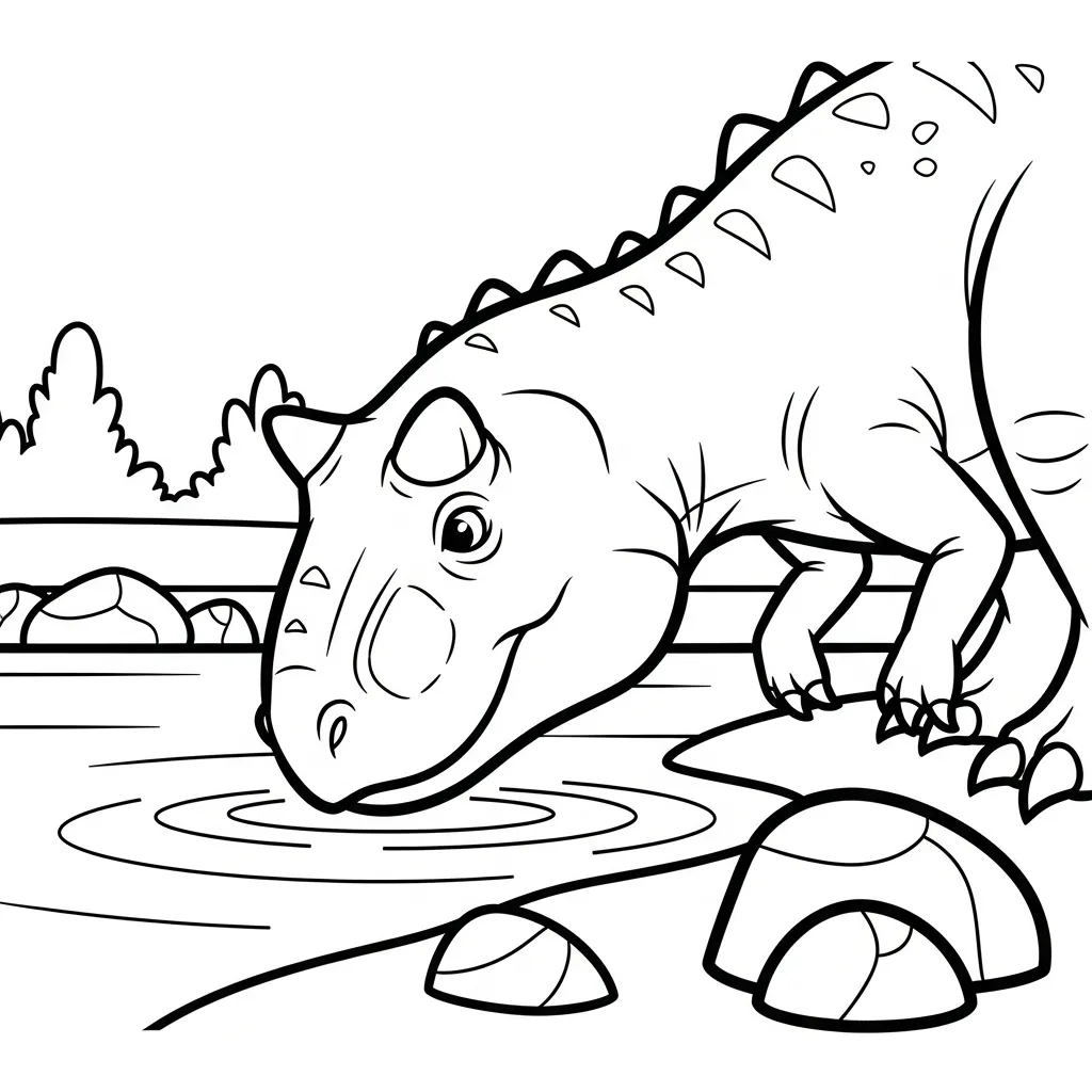 coloriage Carnotaurus à imprimer pour enfant de 8 ans