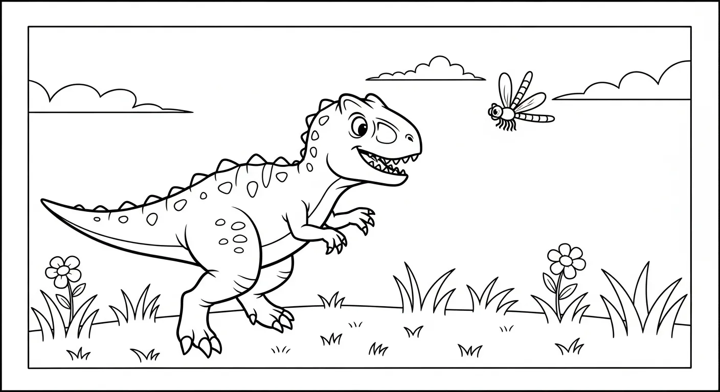 coloriage Carnotaurus à imprimer pour enfants
