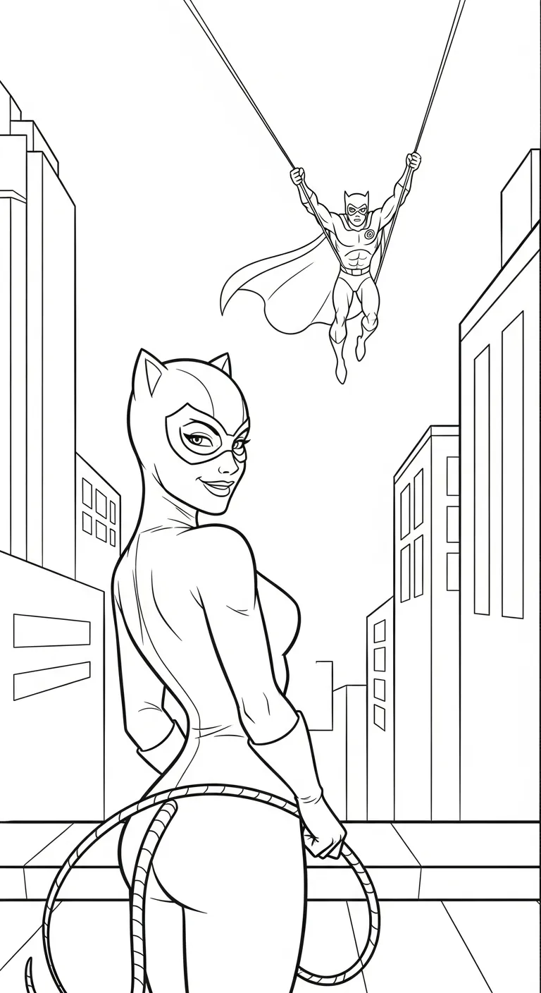 coloriage Catwoman en ligne pour enfant