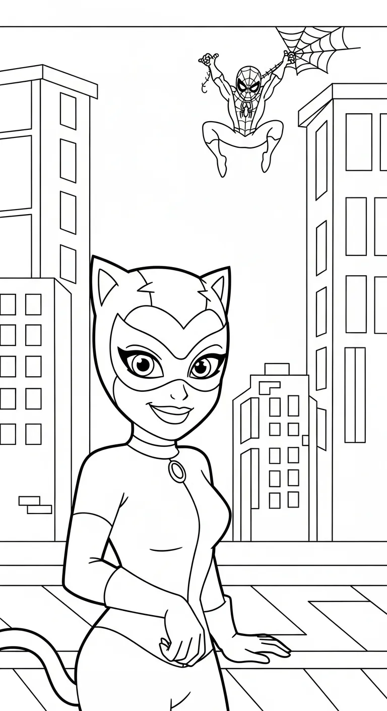 coloriage Catwoman pour enfant à imprimer 1