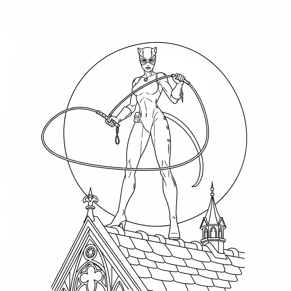coloriage Catwoman et apprentissage