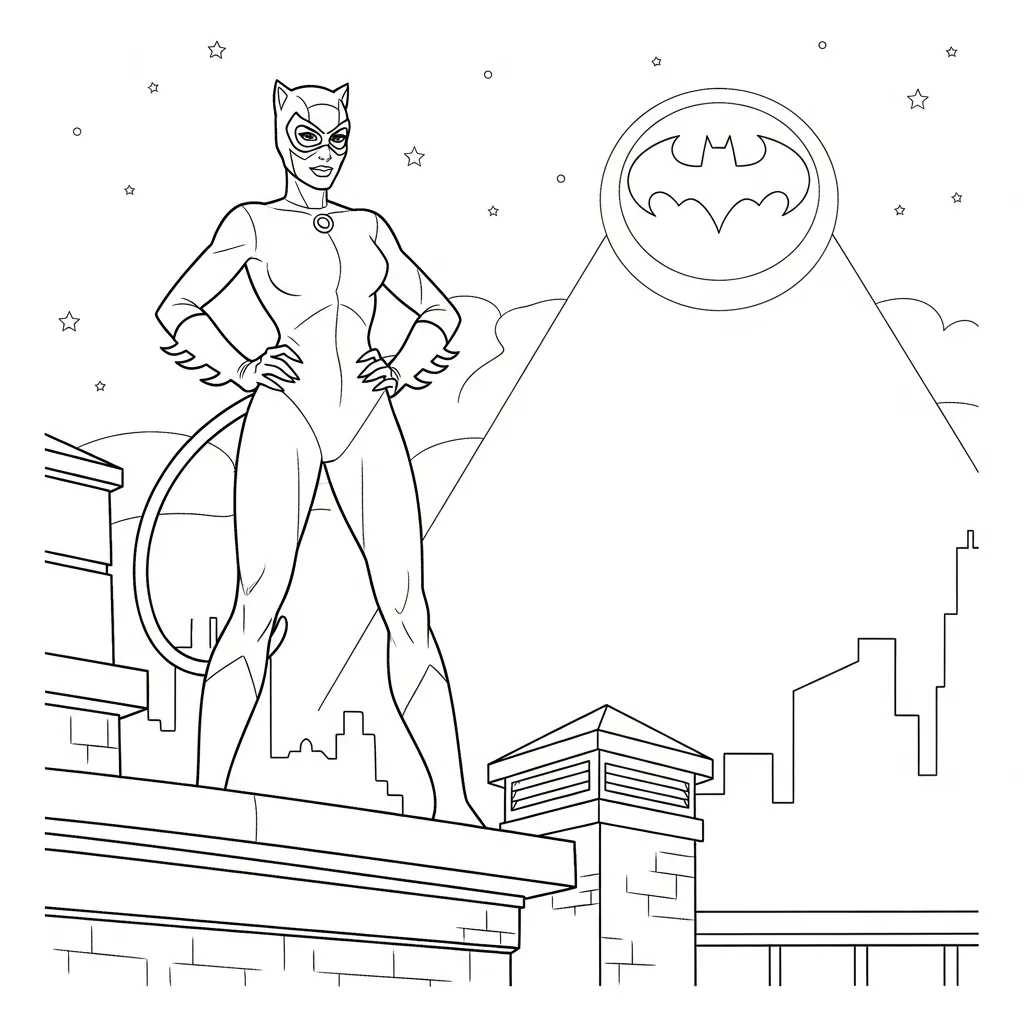 coloriage Catwoman à imprimer gratuit