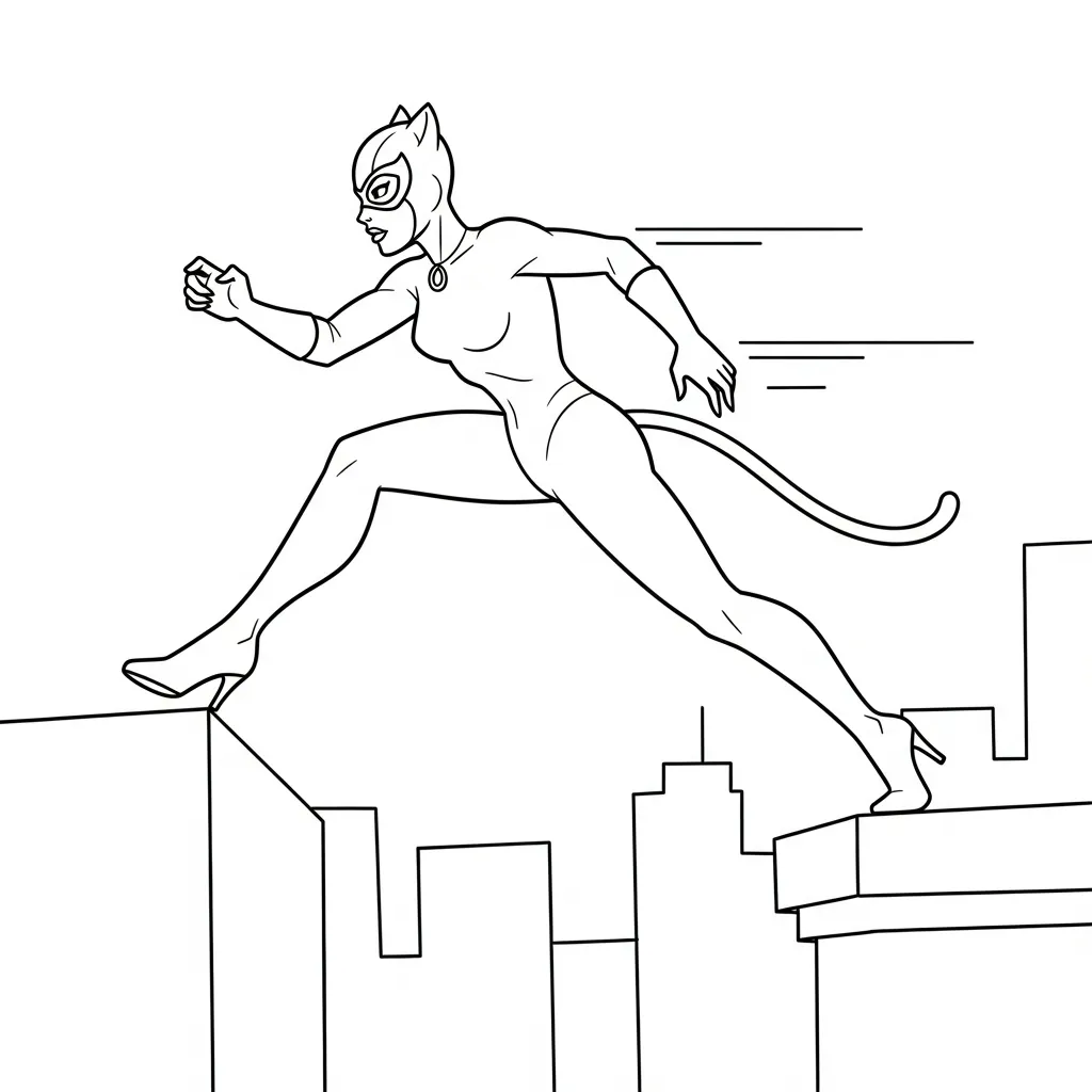 coloriage Catwoman pour enfant de 3 ans