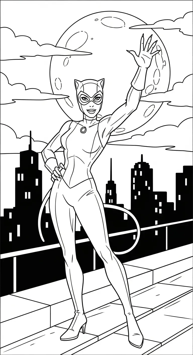 coloriage Catwoman gratuit à imprimer